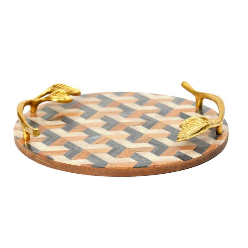 Tesselated Pattern Wood Platter media 3