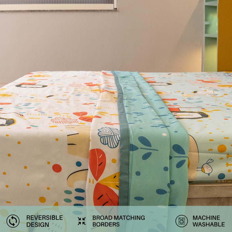Urban Space Junglee Reversible Dohar (Pastel Blue) - 150 GSM media 5
