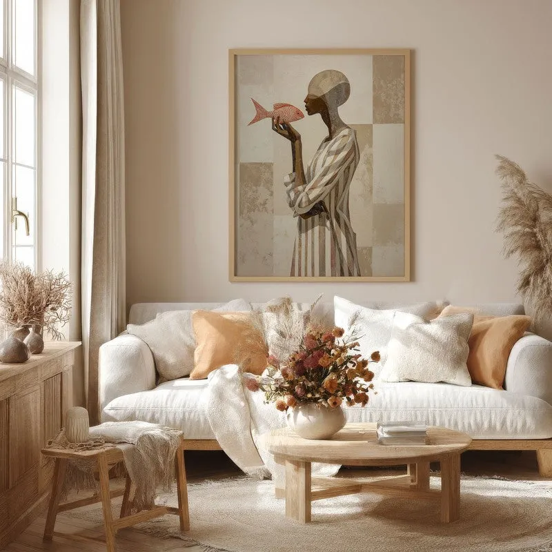 Stylized Canvas Wall Painting - Brown Frame media 4