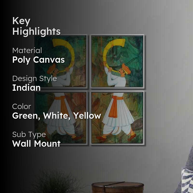 Maratha Poly Canvas Wall Art - Four Piece Set media 2