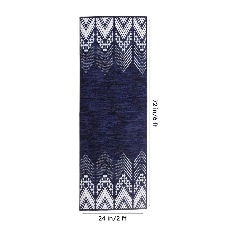 Deep Chevron Nylon Runner Rug - Blue media 8