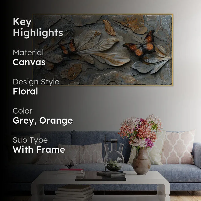 Leaf Relief Canvas Wall Painting media 2