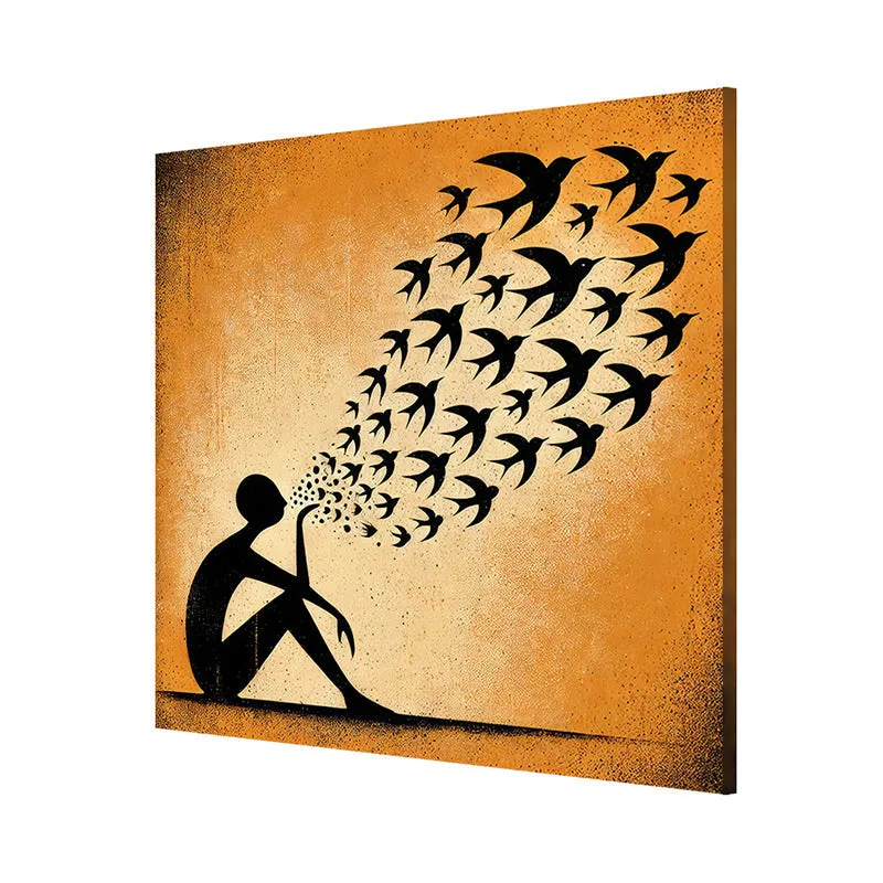 Message Carrying Birds Wall Painting media 5