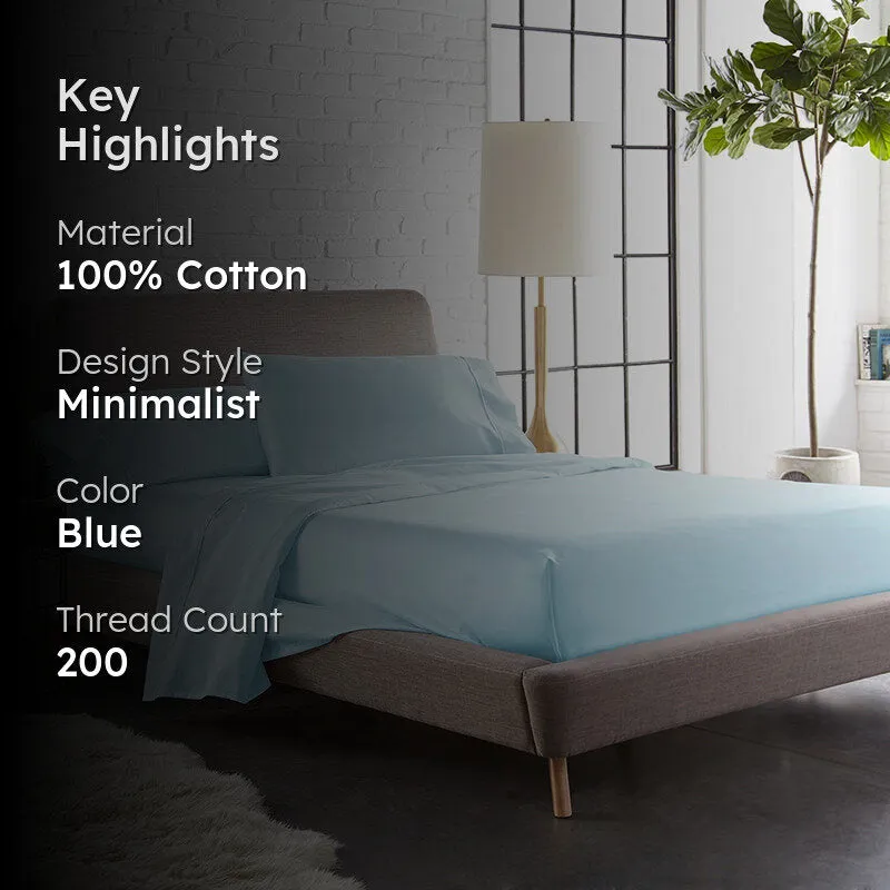 Maison Cotton Duvet Cover (Pale Blue) - 200 TC - 2
