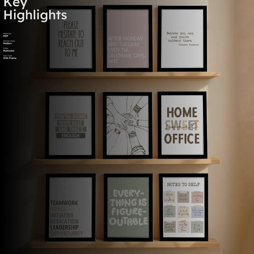 Minimal Motivation Wall Art Collection - Set Of Nine media 2