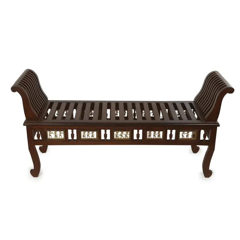 Myla Teak Wood Ottoman media 3