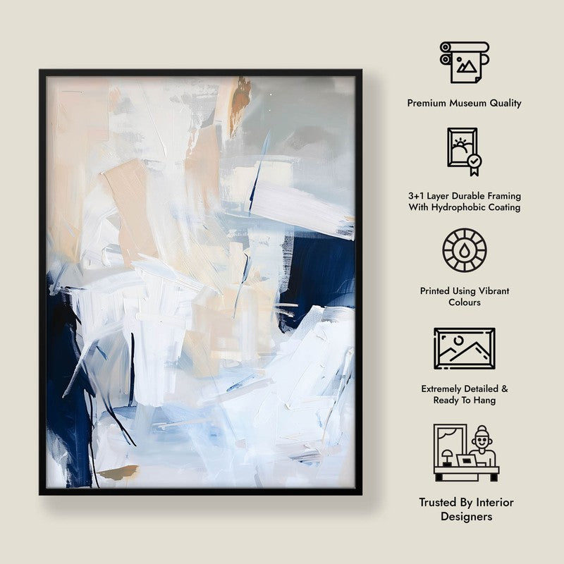 Ultramarine Flux Framed Canvas Wall Painting media 7