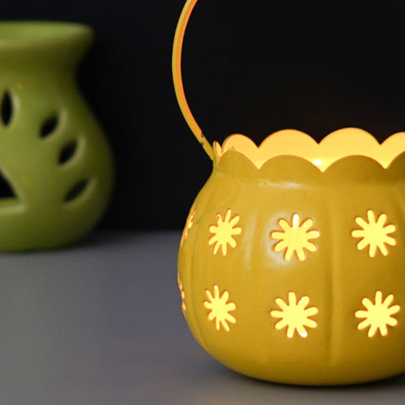 Nirvana Lantern Tealight Candle Holder - Yellow media 3