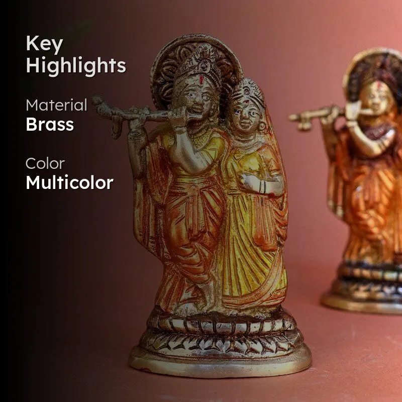 Blessed Brass Radha Krishna Idol media 2