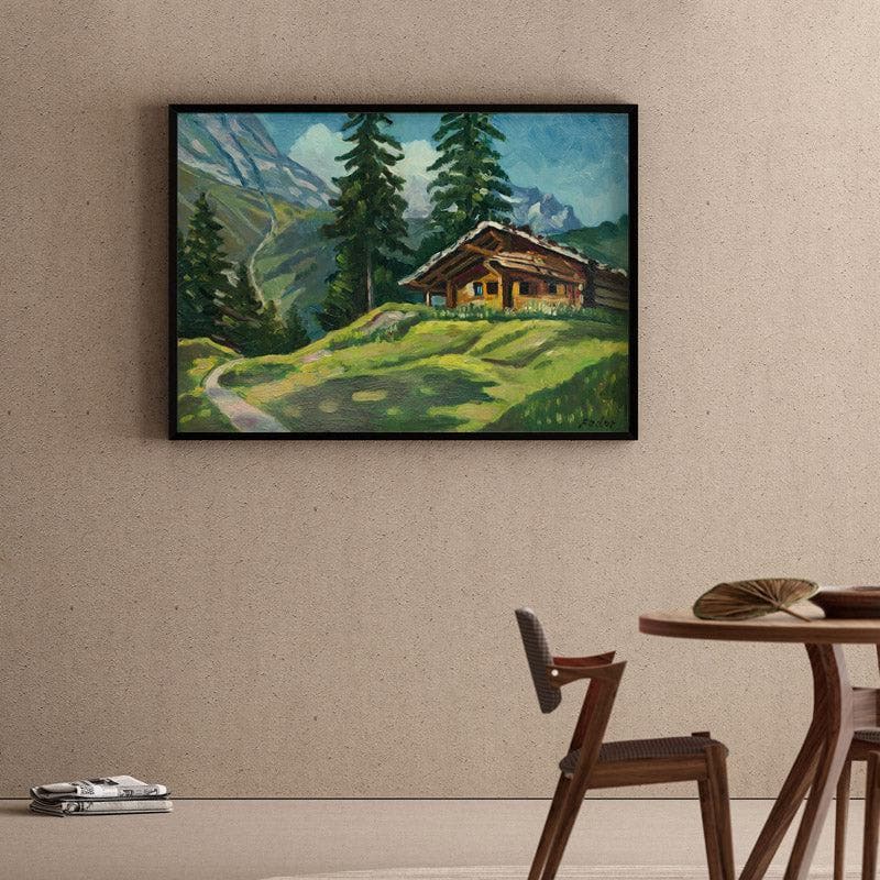 Tatra Landscape Canvas Wall Painting - Black Frame
