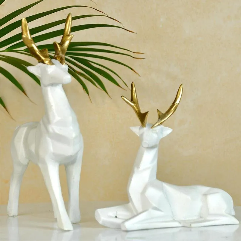 Serene Stag Bond Resin Deer Showpiece media 4