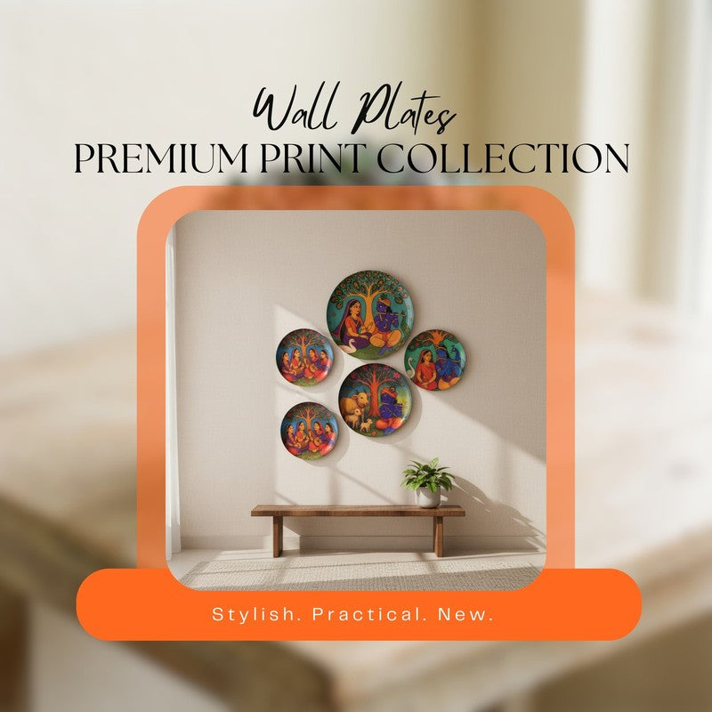 Shyam Leela Wall Plates - Set of Five media 9
