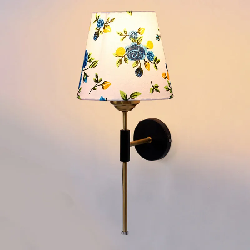 Beryll Printed Steel & Cotton Wall Lamp - Blue media 4