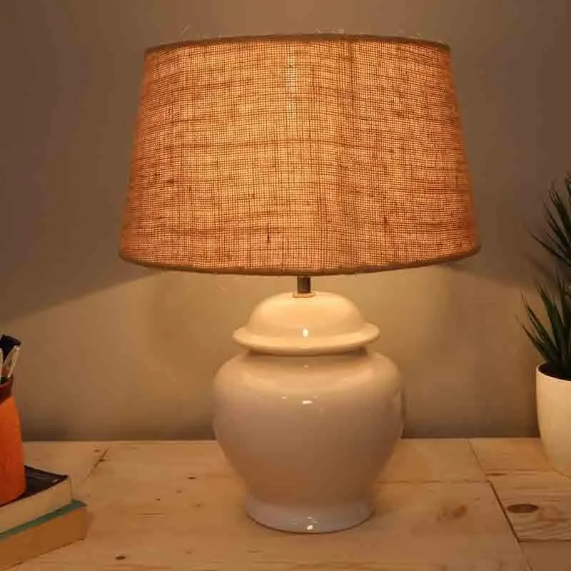 Vienna Ceramic Table Lamp - Brown,White media 1