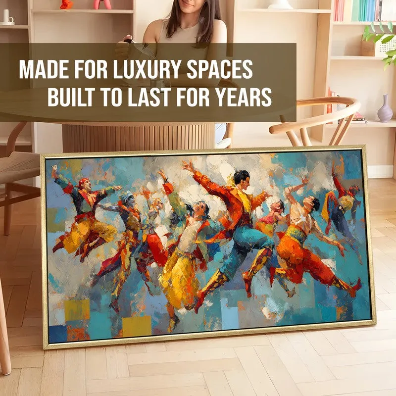 Rhythmic Leap Canvas Wall Painting With Frame media 5