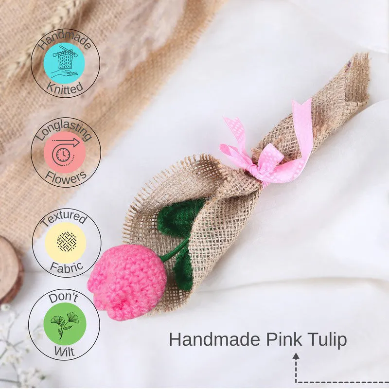 Crochet Handmade Tulip Bouquet - Pink media 7