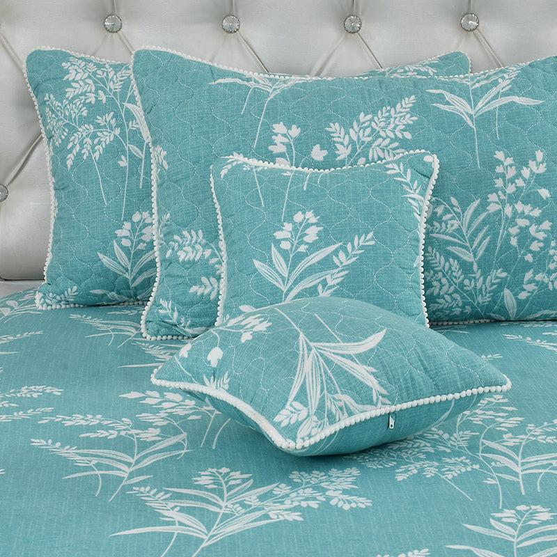 Winter's Grass Floral Cotton Bedding Set - Five Piece Set media 4