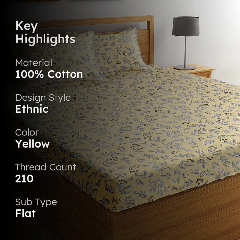 Cruz Floral Cotton Bedsheet - 210 TC media 2