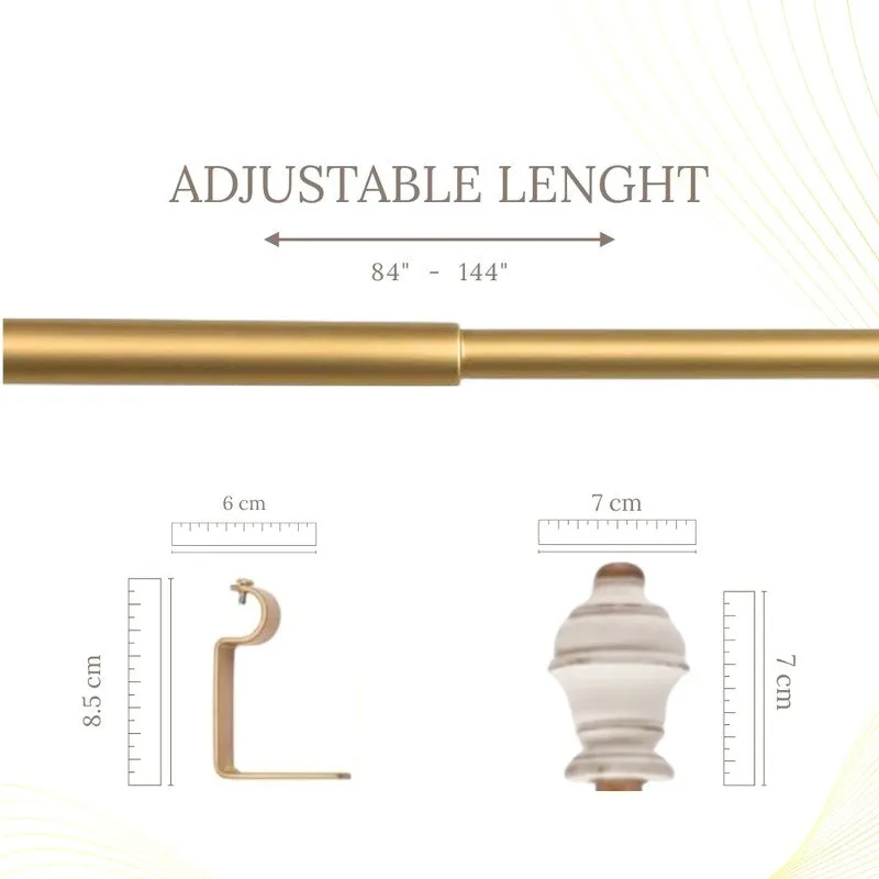 Chisel Bloc Extendable 1" Single Curtain Rods With Oval Finial & Brackets media 5