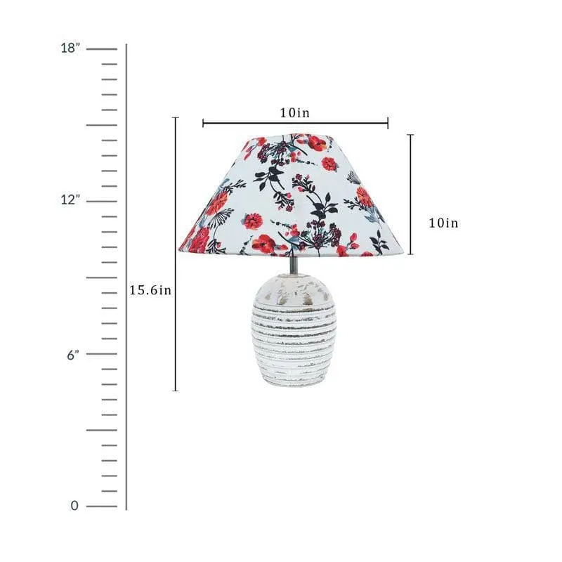 Zaira White Fabric Table Lamp - Multicolor media 5