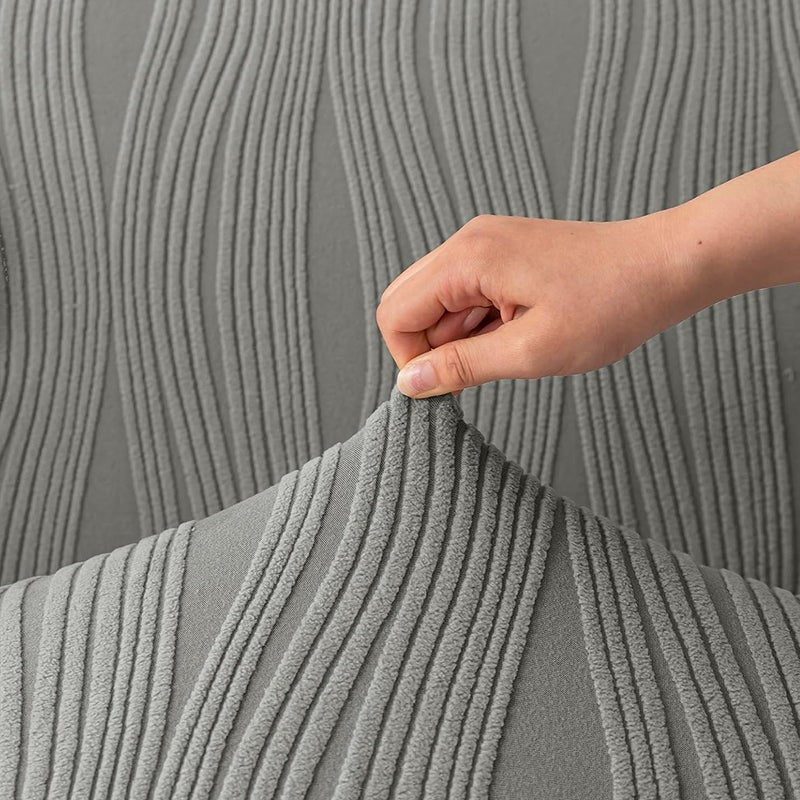Velvet Night Solid Sofa Cover (Dark Grey) - Two Seater media 5