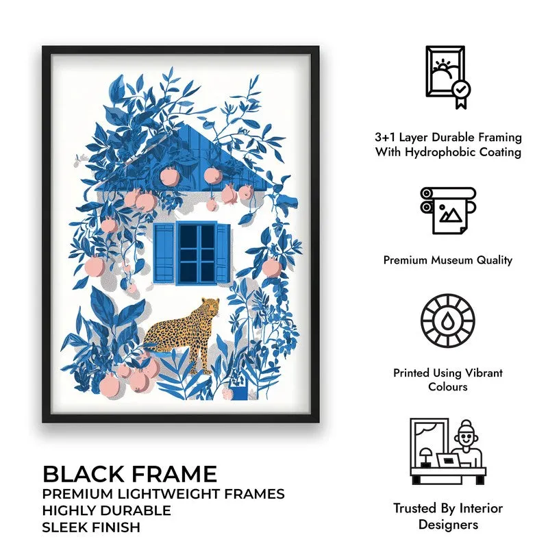 Azureleaf Blue Door Garden Canvas Wall Painting With Black Frame media 7