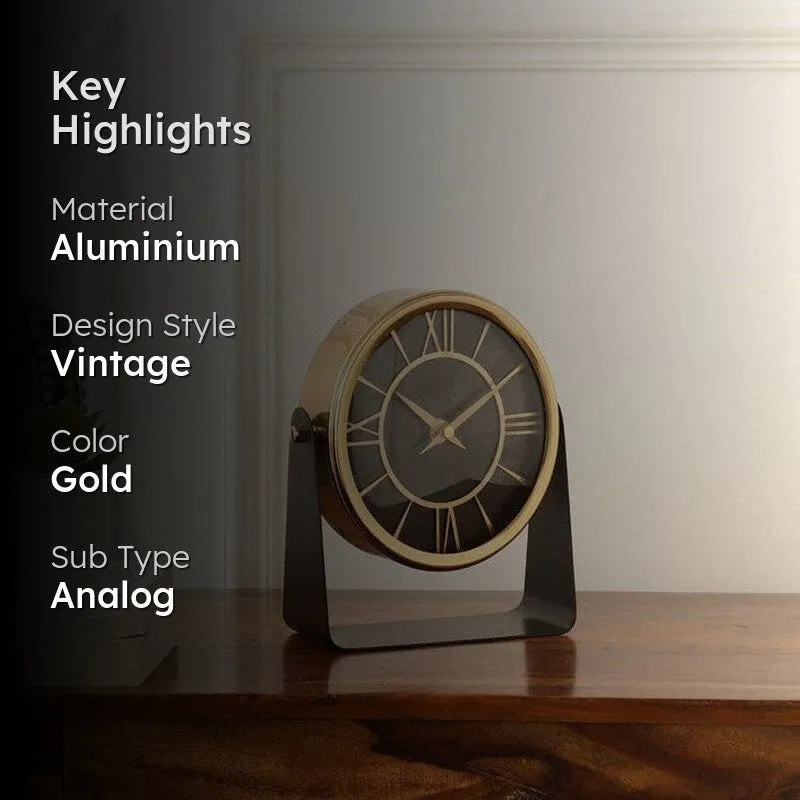 Spartacus Table Clock - Gold media 2