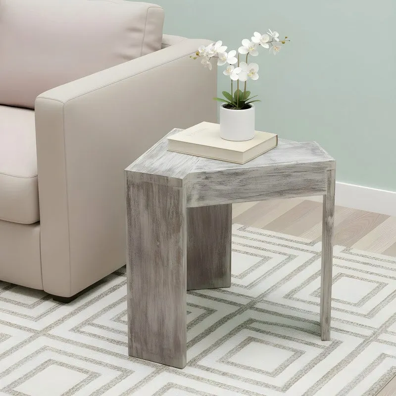 Lverox Sheesham Wooden Side & Bedside Table - Grey media 1
