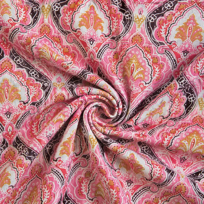 Kapali Astract Reversible Cotton Dohar (Pink)  - 180 GSM - 5