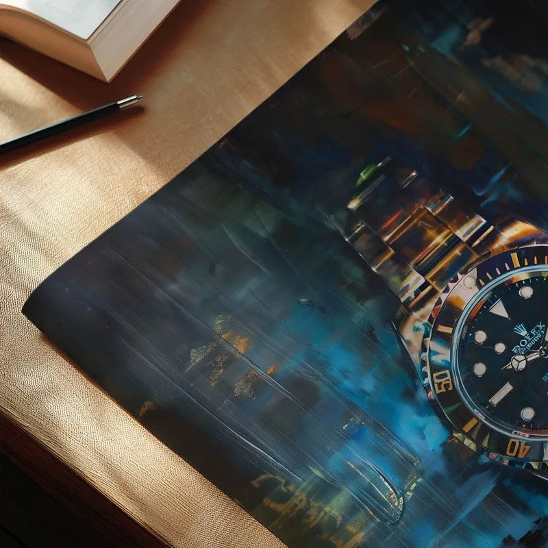 Midnight Timepiece Wall Poster -Blue media 5