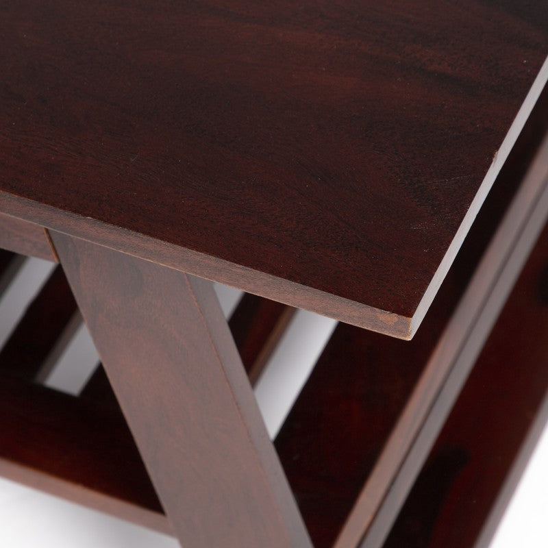 Azvino Sheesham Wooden Center Table - Brown media 7