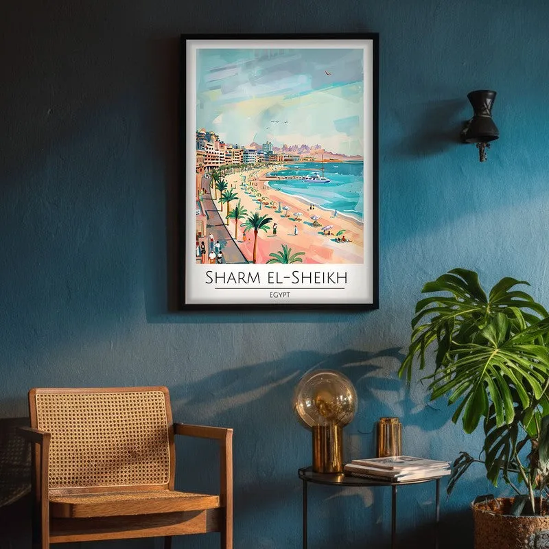 Vintage Sharm El-Sheikh Framed Canvas Wall Painting media 4