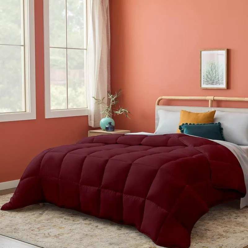 Aubriel Solid Comforter (Maroon) 300 GSM media 1