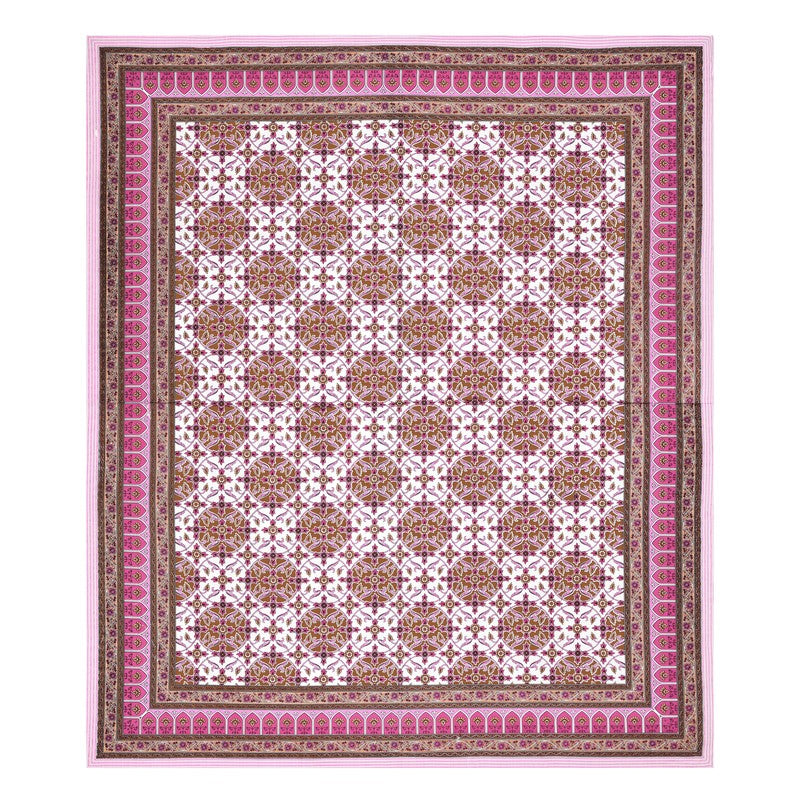 DesignNest Cotton Bedsheet (Pink) - 144 TC media 4