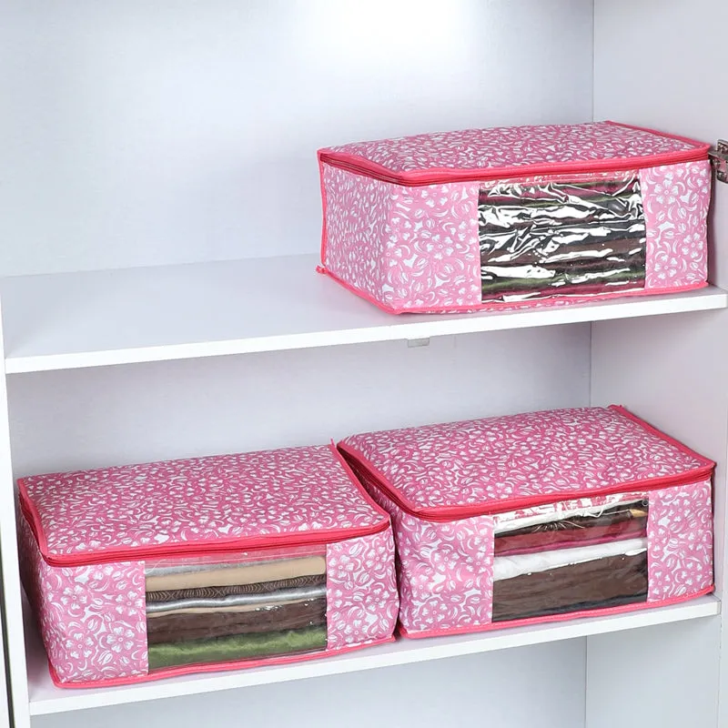 Bizet Floral Saree Cover (Pink) - Set Of Three media 5