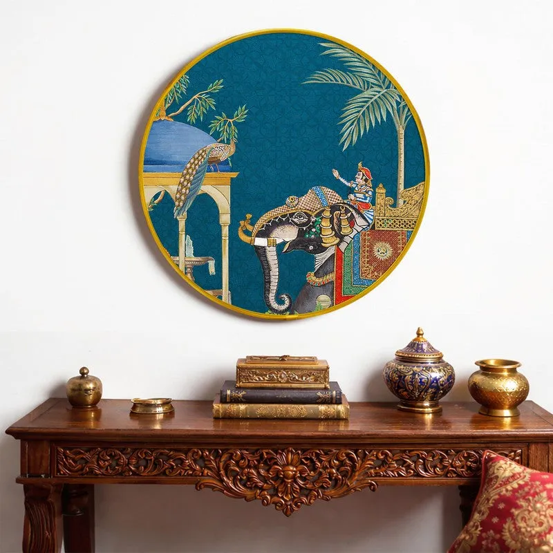 Royal Elephant Scene Paper Wall Art media 5