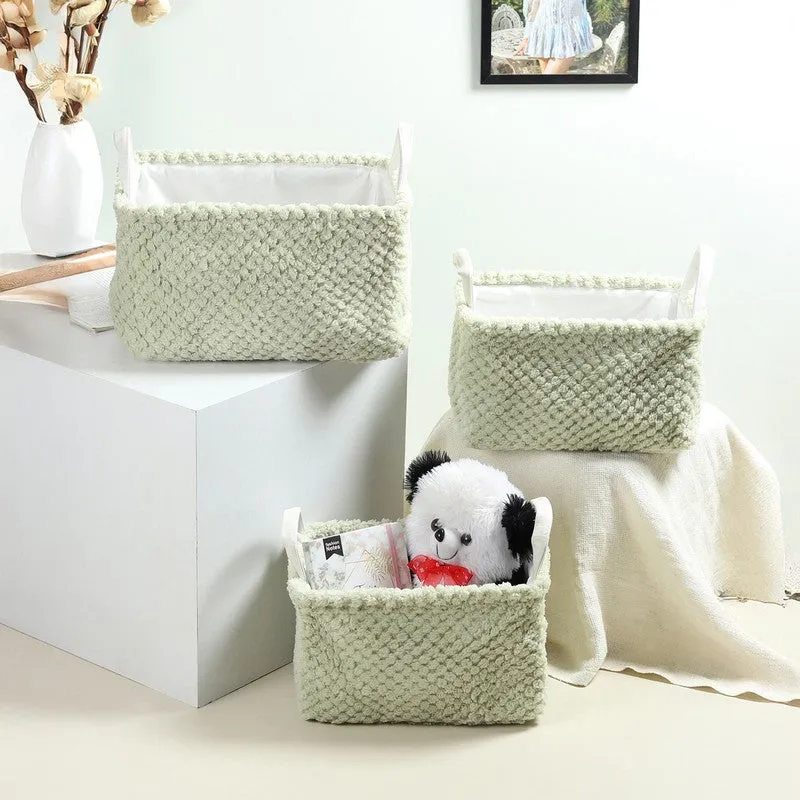 UrbanNest Fabric Storage Basket (Green) - Set Of Three media 1