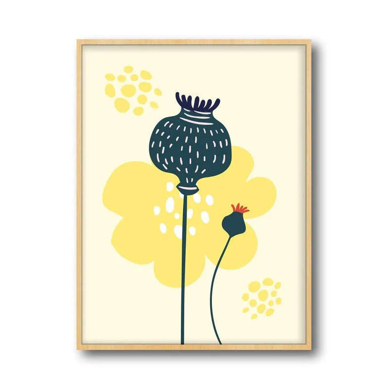 Sunlit Botanic Tranquility Archival Canvas Wall Art - Natural Brown Frame media 5