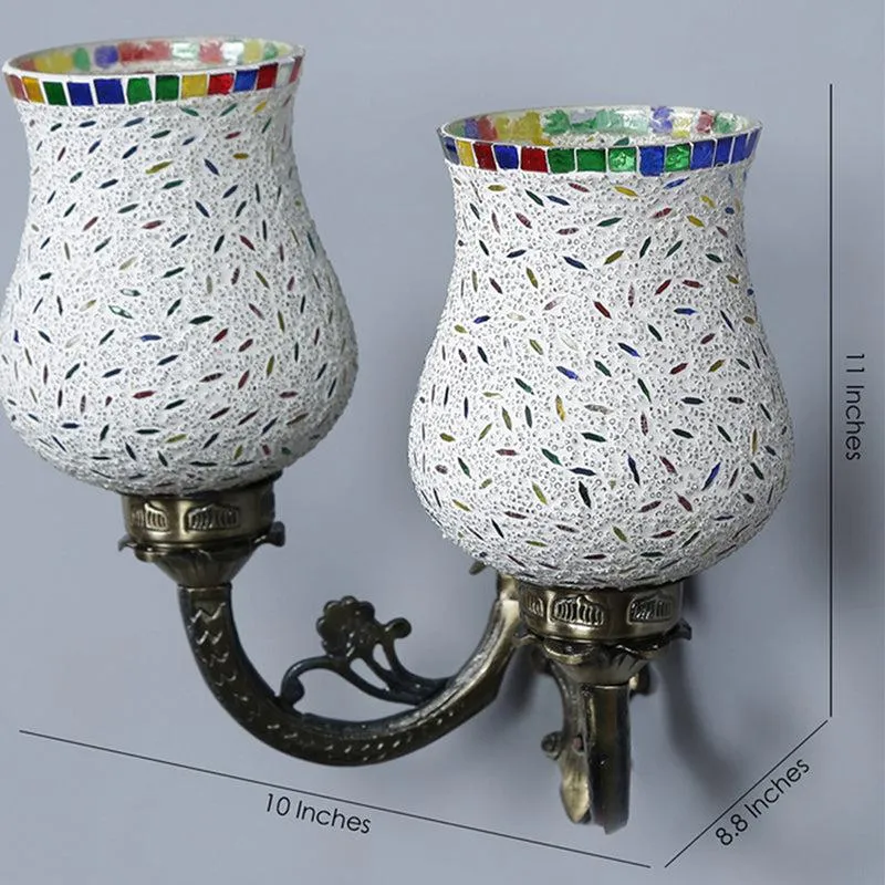 Nira Twinner Mosaic Glass & Metal Wall Lamp media 4