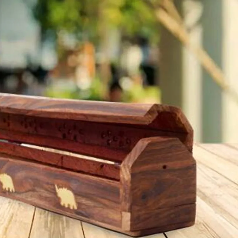 Sanatan Wooden Incense Holder - Brown media 3
