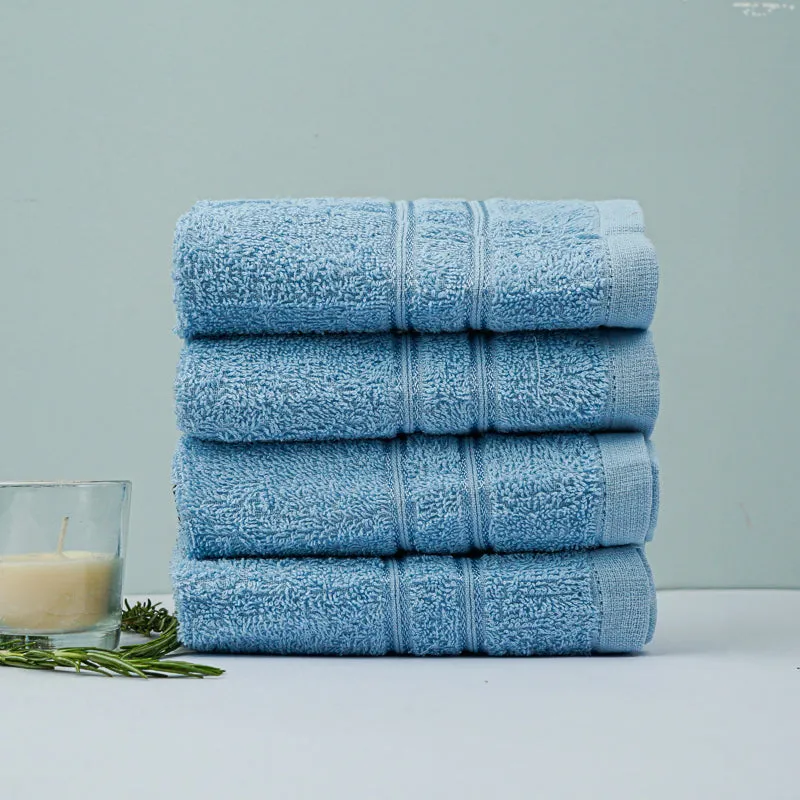 Micro Cotton LuxeDry Soothe Face Towel (Blue) - Set Of Four media 1