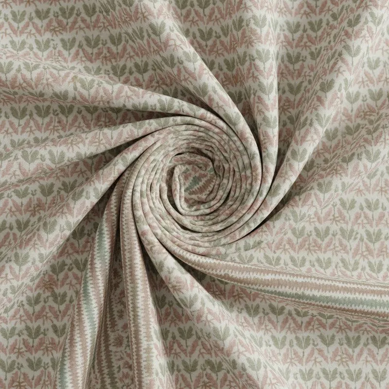 Vance Abstract Cotton Bedsheet (Blue,Peach) - 180 TC media 5