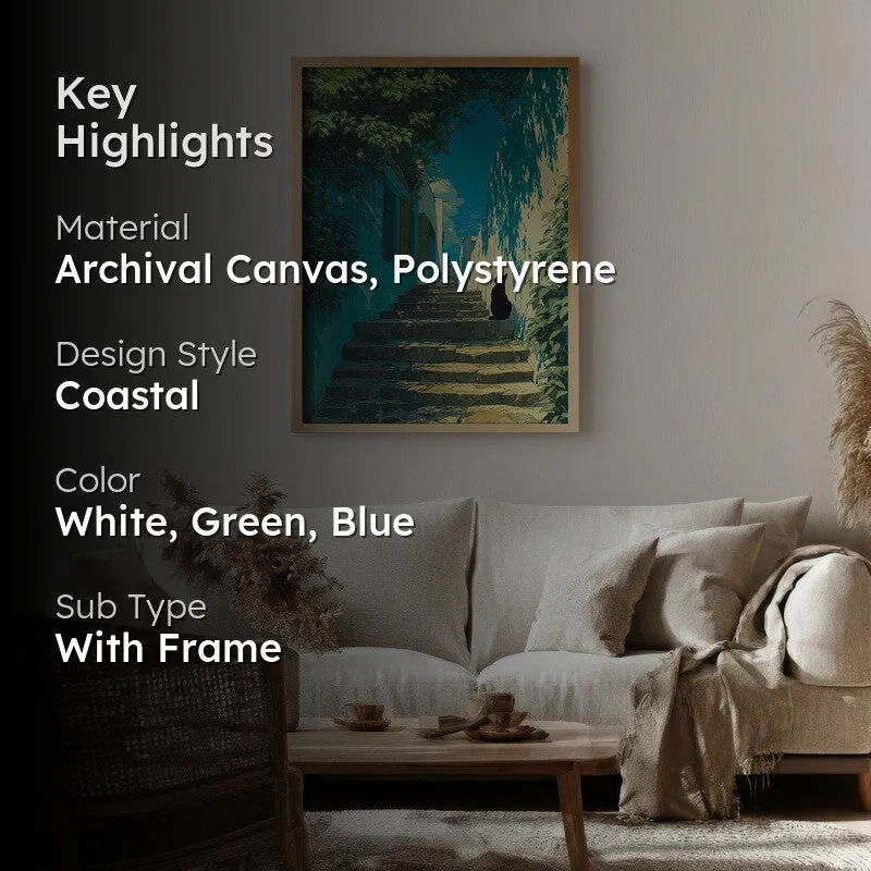 Shadow Play Canvas Wall Painting - Brown Frame media 2