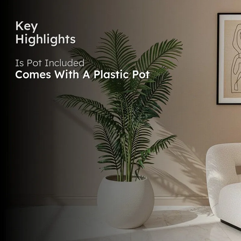 Palmara  Artificial Areca Plant With Black Plastic Pot - 5.3 Feet - 2
