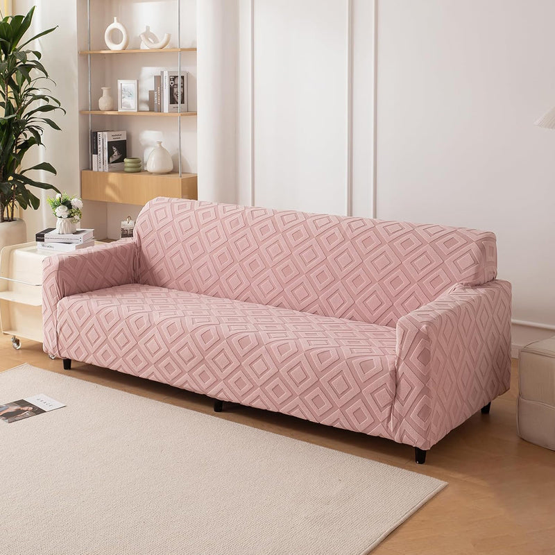 Velvyra Jacquard Sofa Cover - Pink media 6