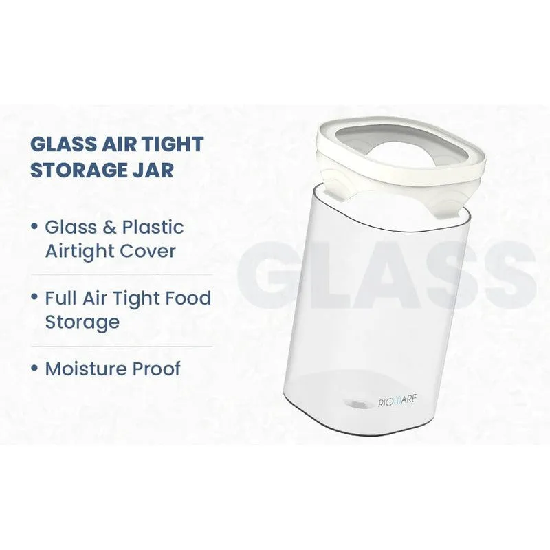 Rioware Snap Seal Borosilicate Glass Jar (1000,450 mL Each) - Set Of Four media 5