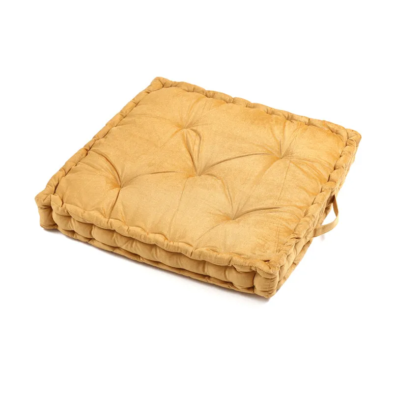 Thera Velvet Floor Cushion (Gold) - Set Of Two media 5