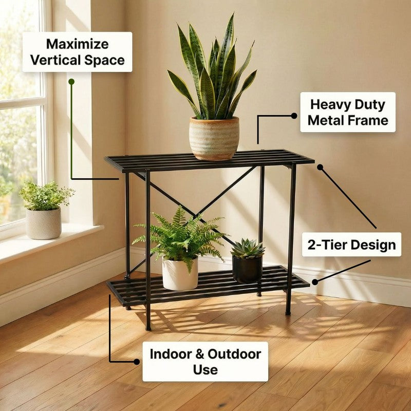 Leafnest Metal Planter Stand - Black media 6