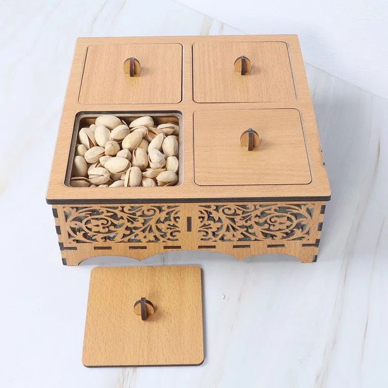 Elegant MDF Dry Fruit Container with Intricate Design media 3