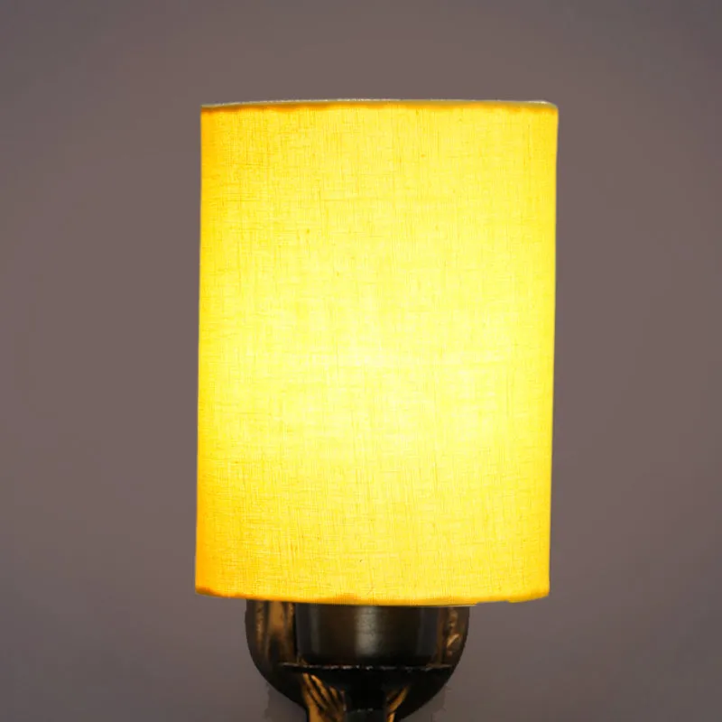 Love Gleam Atva Cylindrical Fabric & Metal Wall Lamp - Yellow media 4